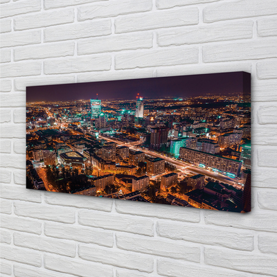 Foto op canvas Warschau city night panorama