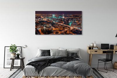 Foto op canvas Warschau city night panorama