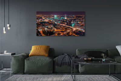 Foto op canvas Warschau city night panorama