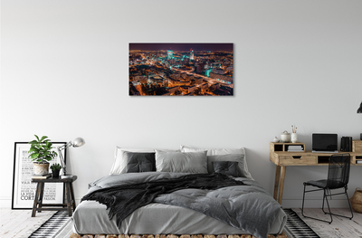 Foto op canvas Warschau city night panorama