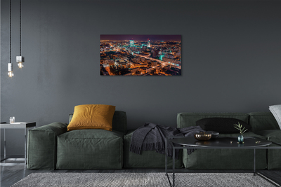 Foto op canvas Warschau city night panorama