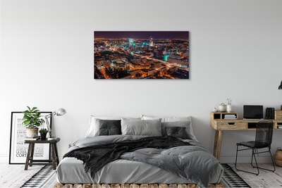 Foto op canvas Warschau city night panorama