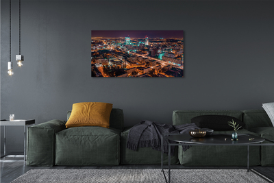 Foto op canvas Warschau city night panorama