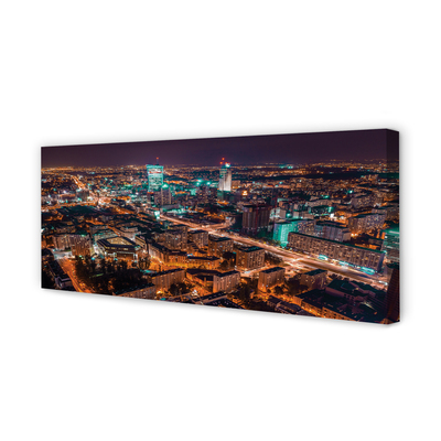 Foto op canvas Warschau city night panorama