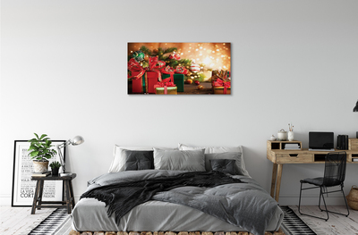 Schilderij op canvas Geschenken kerstballen