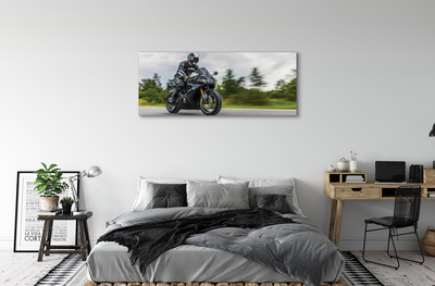 Schilderijen op canvas doek Motorfiets sky clouds road