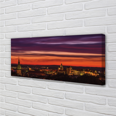 Foto op canvas Krakow panorama night