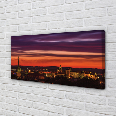 Foto op canvas Krakow panorama night