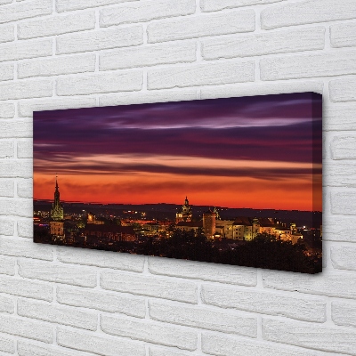 Foto op canvas Krakow panorama night