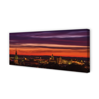 Foto op canvas Krakow panorama night
