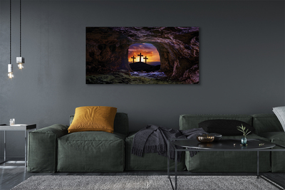 Schilderij op canvas Zonsondergang kruisen