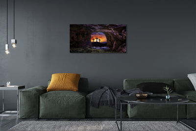 Schilderij op canvas Zonsondergang kruisen