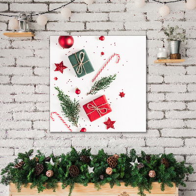 Canvas foto Kerstmis De Gift Zoetwaren