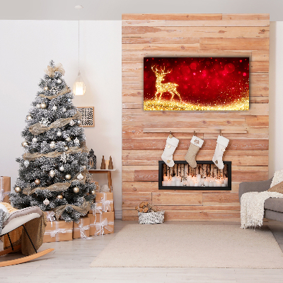 Canvas foto Golden Reindeer Christmas Decoration
