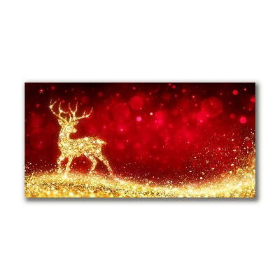 Canvas foto Golden Reindeer Christmas Decoration