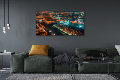 Foto op canvas Gdańsk river panorama night