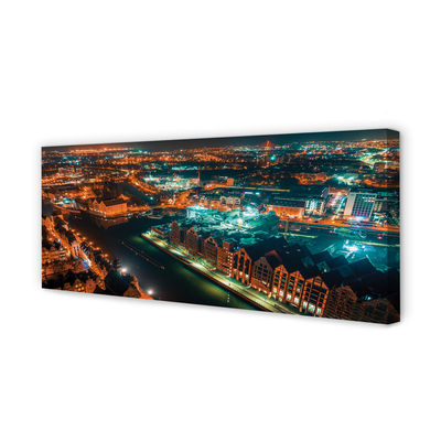 Foto op canvas Gdańsk river panorama night