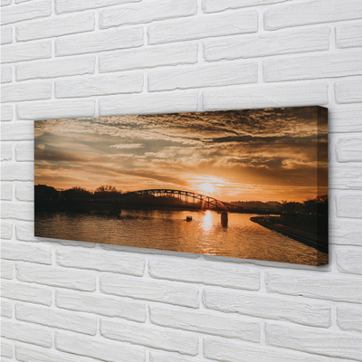 Foto op canvas Cracow bridge sunset river