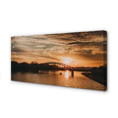 Foto op canvas Cracow bridge sunset river