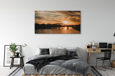 Foto op canvas Cracow bridge sunset river