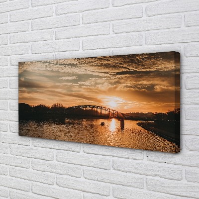 Foto op canvas Cracow bridge sunset river