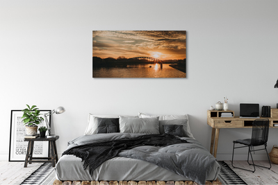 Foto op canvas Cracow bridge sunset river