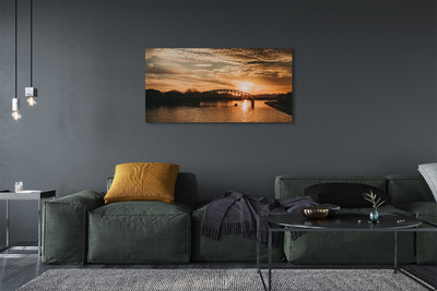 Foto op canvas Cracow bridge sunset river