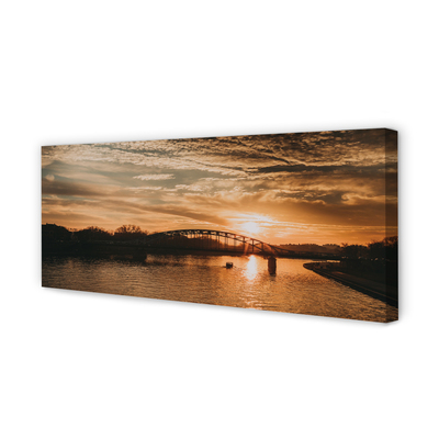 Foto op canvas Cracow bridge sunset river