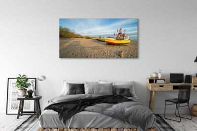 Foto op canvas Gdańsk beach boats sea