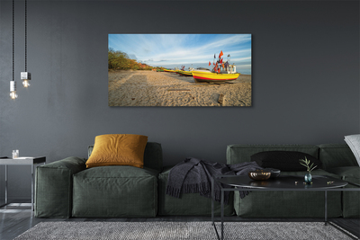 Foto op canvas Gdańsk beach boats sea