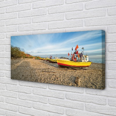 Foto op canvas Gdańsk beach boats sea