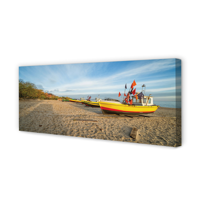 Foto op canvas Gdańsk beach boats sea