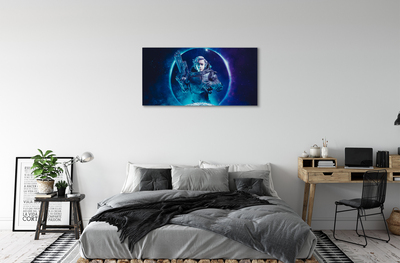 Schilderij canvas Kosmos vrouw maan