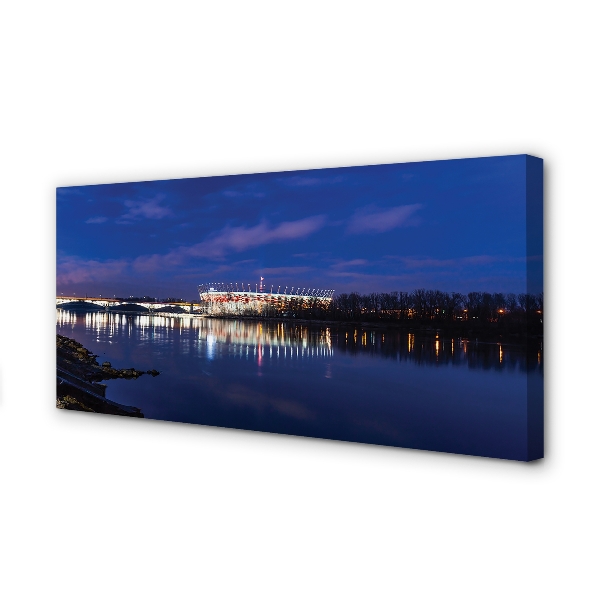 Foto op canvas Warschau river de meeste nachtstadion