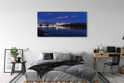 Foto op canvas Warschau river de meeste nachtstadion