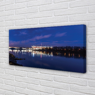 Foto op canvas Warschau river de meeste nachtstadion