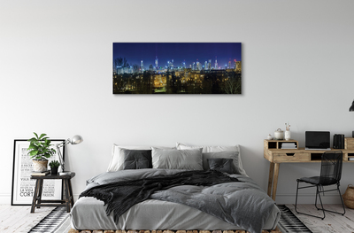 Foto op canvas Warschau night panorama