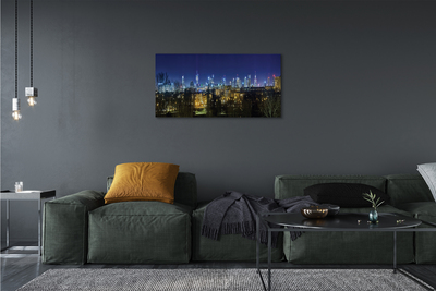 Foto op canvas Warschau night panorama