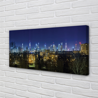 Foto op canvas Warschau night panorama