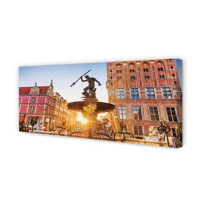 Foto op canvas Gdańsk monument fontein