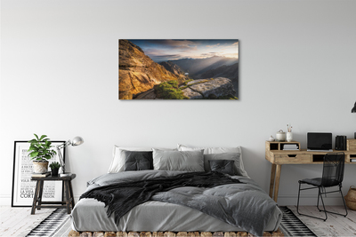 Schilderij canvas Sunrise mountains