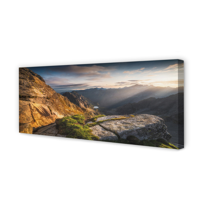 Schilderij canvas Sunrise mountains