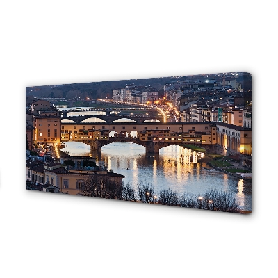 Foto op canvas Italië bruggen nacht rivier