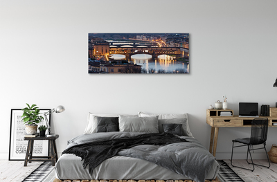 Foto op canvas Italië bruggen nacht rivier