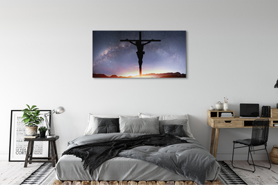 Schilderij op canvas Gekruisigd jezus sky