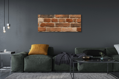 Canvas doek foto Stenen muur baksteen