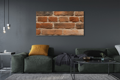 Canvas doek foto Stenen muur baksteen