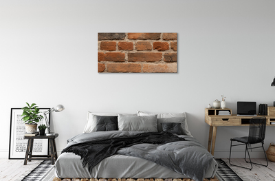 Canvas doek foto Stenen muur baksteen