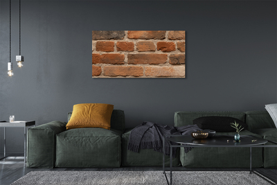 Canvas doek foto Stenen muur baksteen