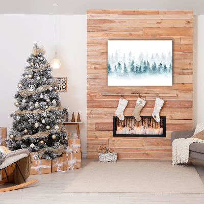 Foto op canvas Forest kerstboom Christmas Snow